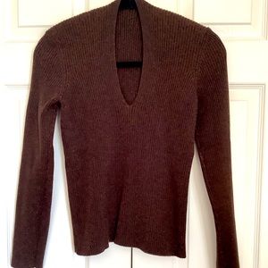 Henri Bendel sweater brown bronze color. Slight pull  marks. Petite large.